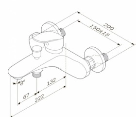 Размеры Смеситель с аэратором для ванной комнаты AM.PM Like F8010000 фото № 1