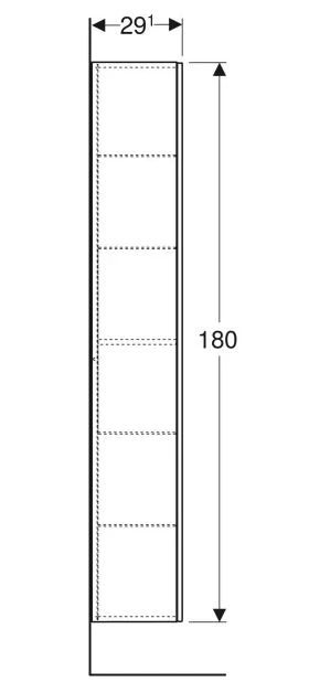 Размеры Белый пенал в ванную комнату 36 см шириной Geberit ONE 502.316.01.3 L фото № 1