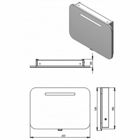Размеры Зеркало-шкаф в ванную 80 см подвесное ЮВЕНТА ПРАТО РrM-80-белый фото № 1