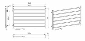 Размеры Электрический полотенцесушитель 1040 х 600 мм Laris Зебра Горизонт Д25 белый 77700080 фото № 1