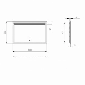 Размеры Зеркало в ванную 100 см САНВЕРК LAVA DeLuxe ZL0000124 фото № 1