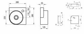 Размеры Мини умывальник керамический Ravak Yard 280 C XJX01228000 фото № 1