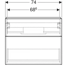 Размеры Тумба без умывальника 75 см шириной Geberit iCon под умывальник iCon 502.308.JH.1 фото № 1