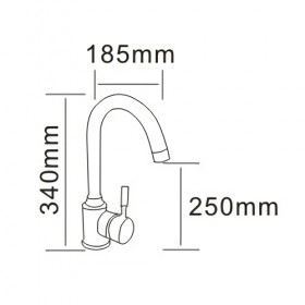 Размеры Латунный смеситель для мойки Rozzy Jenori RAINBOW RBZ111-8MT фото № 1