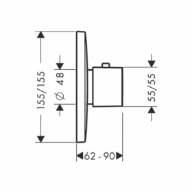 Размеры Немецкий смеситель для ванной комнаты HANSGROHE PURAVIDA 15770400 фото № 1