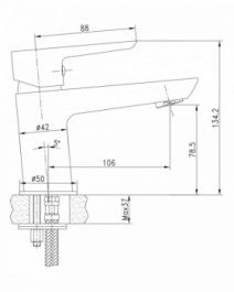 Розміри Недорогий змішувач для умивальника IMPRESE BRECLAV хром 05245 фото № 1