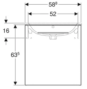 Размеры Тумба в ванную без умывальника с текстурой 60 см шириной Selnova Square под умывальник Selnova Geberit 501.223.00.1 фото № 1