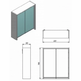 Размеры Зеркальный шкаф в ванную 60 см ЮВЕНТА САВОНА SvM-60 фото № 1