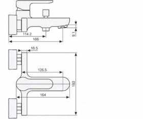 Розміри Змішувач із середнім виливом для ванни з душем Emmevi NEFER CR77001 хром фото № 1