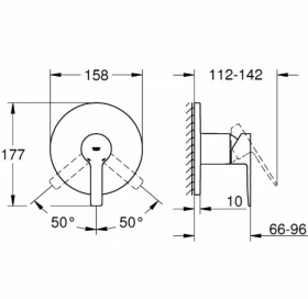 Розміри Змішувач для душу одноважільний Grohe Lineare хром 24063001 фото № 1