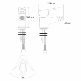 Размеры Смеситель для биде Rozzy Jenori NARCIZ RBZ100-2 фото № 1