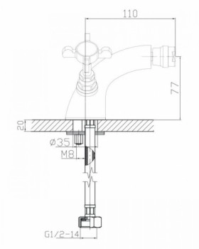 Размеры Смеситель для биде IMPRESE CUTHNA бронза 40280 antiqua-n фото № 1