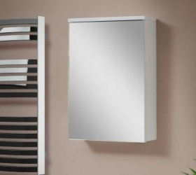 В интерьере Зеркальный шкаф для ванной 40 см САНСЕРВИС Стандарт ДЗ OB I- 45 белый фото № 1