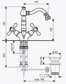 Размеры Маленький смеситель для биде Emmevi DECO CR12614 хром фото № 1