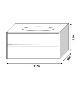 Розміри Велика тумба з умивальником 110 см Marsan BRIGITTE-2 з умивальником Brigitte brigitte-2 110Ч фото № 1
