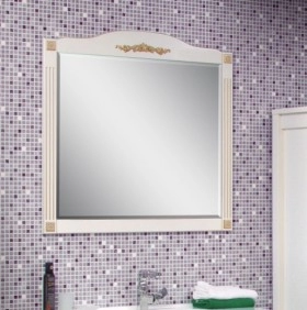 В интерьере Зеркало в ванную комнату 80 см в классическом стиле Сансервис РОМАНС ДЗ Romance 80 silver фото № 1