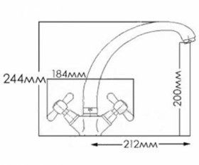 Размеры Смеситель на шпильке для мойки Mixxen МЕДЕЯ DECO HB7002805С М7313 хром фото № 1