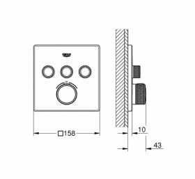 Размеры Смеситель для ванной Grohe SMARTCONTROL 29126000 фото № 1