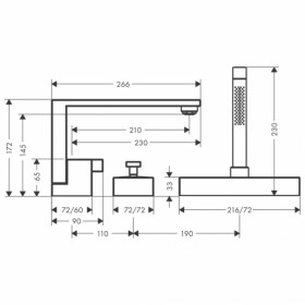 Розміри Змішувач золотого кольору для ванної кімнати HANSGROHE AXOR 46430300 фото № 1