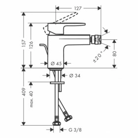 Размеры Смеситель для биде хром HANSGROHE VERNIS BLEND 71210000 фото № 1