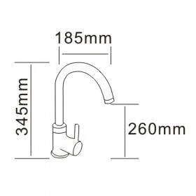 Размеры Хромированный смеситель для кухни Rozzy Jenori RAINBOW RBZ222-8MN фото № 1