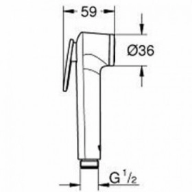 Размеры Лейка для гигиенического душа GROHE Tempesta 36 мм, 1 режим хром 27512001 фото № 1