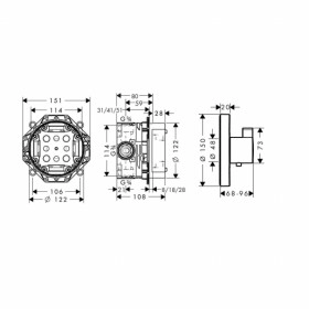 Розміри Змішувач для душу HANSGROHE SHOWERSELECT 15742000+01800180 фото № 1