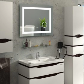 В интерьере набор мебели в ванную 70 см с гладкими фасадами санверк alessa classic 25458-25532-25475 №1 фото № 1