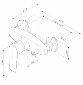 Размеры Смеситель для ванной комнаты AM.PM Gem F90A20000 фото № 1