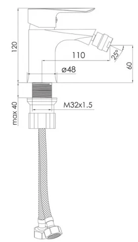 Розміри Сучасний змішувач для біде Imprese VACLAV білий f03106403AA фото № 1