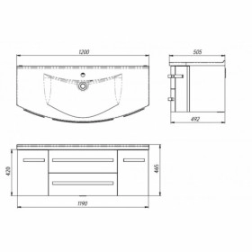 Размеры тумба с раковиной в ванную 120 см botticelli vanessa vn- 120 domenika-120 белый глянец №1 фото № 1