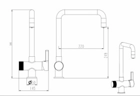 Размеры Смеситель для кухни Aqua Rodos Avalon АР000040403 фото № 1