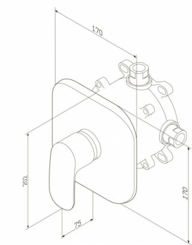 Размеры Хромированный смеситель для душа AM.PM Sensation F3075000 фото № 1