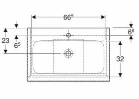 Розміри Умивальник з тумбою 75 см шириною Geberit iCon з раковиною Slim Rim 502.336.JH.1 фото № 1