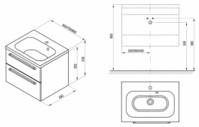 Размеры Шкафчик под умывальник 700 Ravak SD Chrome II X000000920 фото № 1