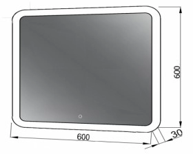 Размеры зеркало в ванную со светодиодной лентой 60 см юввис лион lion60led №1 фото № 1