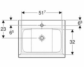 Розміри Умивальник з тумбою 60 см шириною  Geberit iCon з раковиною Slim Rim 502.335.JK.1 фото № 1