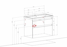 Размеры Тумба с раковиной 80 см шириной Aqua Rodos Элит с умывальником Элит АР000049104 фото № 1