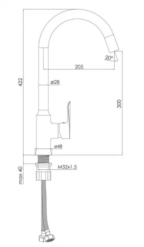 Розміри Латунний змішувач для кухні Imprese VACLAV білий f03406403AA фото № 1