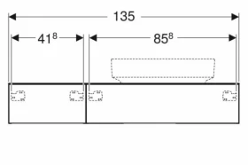Розміри Тумба для ванної без раковини 135 см шириною Geberit VariForm під умивальник VariForm 501.177.00.1 фото № 1