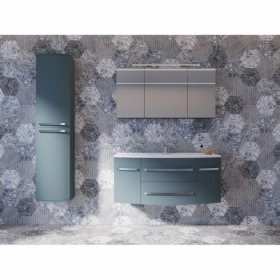 В интерьере комплект для ванной комнаты с зеркалом 120 см синего цвета botticelli vanessa с умывальником domenika-1200 №1 фото № 1