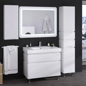 В интерьере набор в ванную комнату с зеркалом 70 см с одной раковиной санверк alessa white 25461-25535 №1 фото № 1