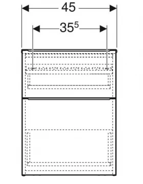 Размеры Комод для ванной 45 см шириной Geberit iCon 502.315.JL.1 фото № 1