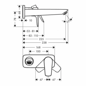 Розміри Чорний змішувач для раковини HANSGROHE TALIS 71734670 фото № 1