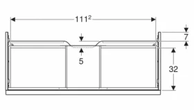 Размеры Тумба в ванную без раковины с ящиками 120 см шириной Geberit iCon под умывальник iCon 502.313.JL.1 фото № 1