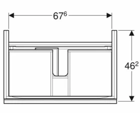 Розміри Тумба у ванну кімнату без раковини 75 см шириною Geberit Acanto під раковину Acanto 500.611.16.1 фото № 1
