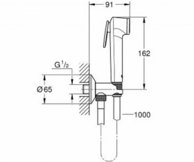 Розміри Гігієнічний набір з шланговим підключенням GROHE TEMPESTA, ручний душ 1 режим, шланг, хром 26358000 фото № 1