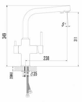 Размеры Смеситель цвета нержавейки для мойки IMPRESE DAICY сатин 55009S-F фото № 1