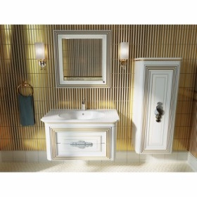 В интерьере гарнитур для ванной комнаты 100 см с одним отверстием для смесителя botticelli trevizo с умывальником stella 100 №1 фото № 1