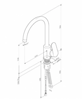 Размеры Смеситель для кухонной раковины AM.PM Like F8007700 фото № 1